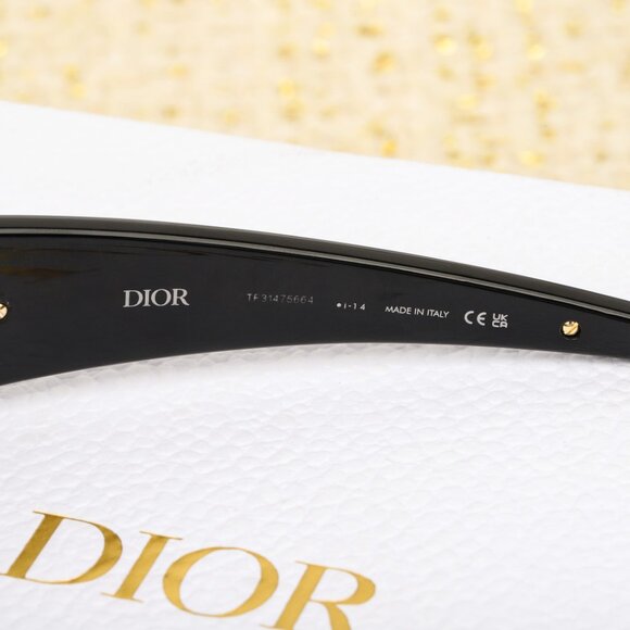 DIOR VERYDIOR M1U Black Gold Mask Wrap Sunglasses with CD Logo - Picture 5 of 8